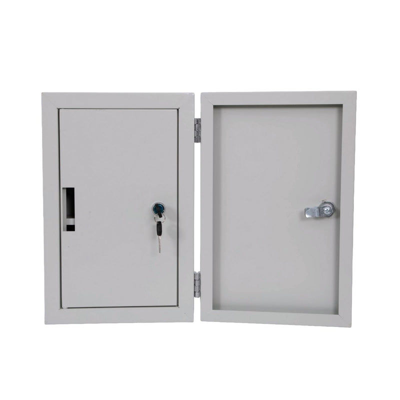 Medicine Storage Cabinet, Dual Door, Wall Mount, 9.5"W x 4.5"D x 15"H, Steel