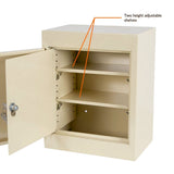 Medical Narcotics Storage Cabinet, Dual Door with Independent Locks, 12"W x 8"D x 15"H, Steel