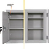 Medicine Storage Cabinet, Dual Door, Wall Mount, 9.5"W x 4.5"D x 15"H, Steel