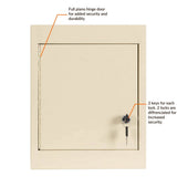 Medical Narcotics Storage Cabinet, Dual Door with Independent Locks, 12"W x 8"D x 15"H, Steel