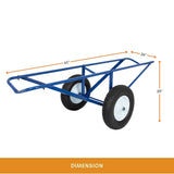 Steel Carpet Dolly Cart, 500 lb Load Capacity, V-Groove Platform, 61"L x 26"W x 20"H