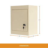Medical Narcotics Storage Cabinet, Dual Door with Independent Locks, 12"W x 8"D x 15"H, Steel