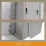 Medicine Storage Cabinet, Dual Door, Wall Mount, 9.5"W x 4.5"D x 15"H, Steel